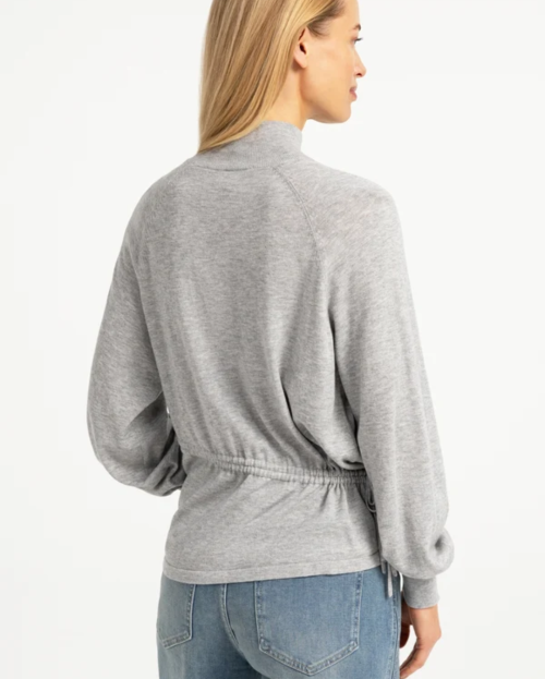 Sweater met hoge hals en taillekoord