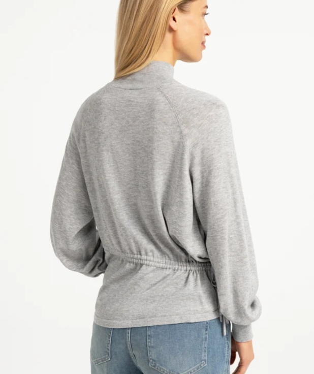 Sweater met hoge hals en taillekoord
