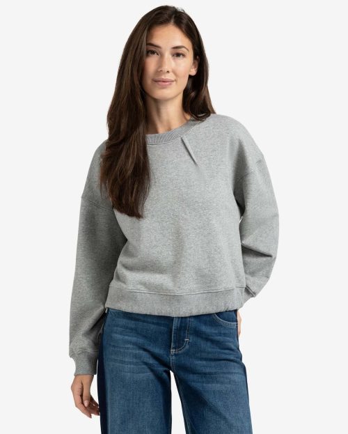Sweater Medium Grey Yaya plooi detail
