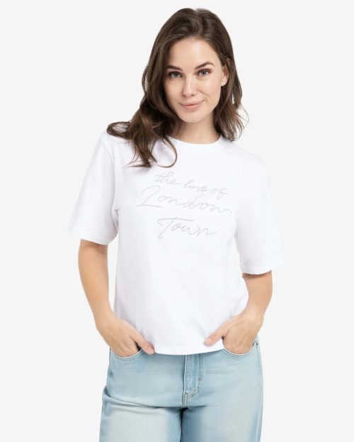 T-shirt Blue Grey Print Yaya wit