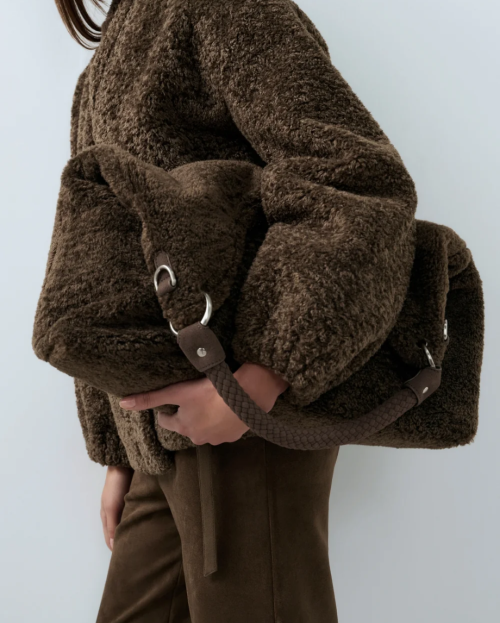 Omkeerbare shopper met imitatiebont