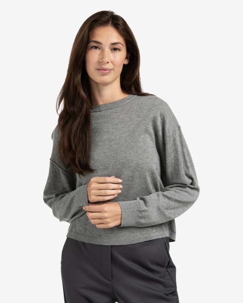 Sweater Texture Medium Grey Yaya grijs