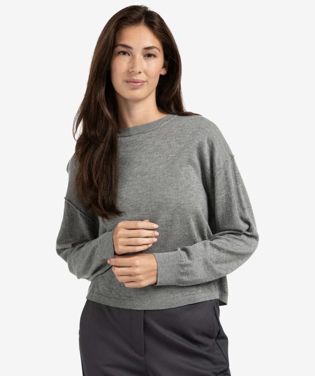 Sweater Texture Medium Grey Yaya grijs