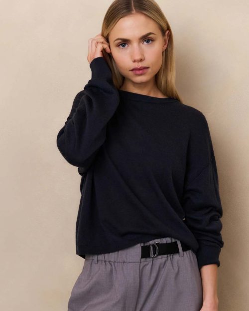 Sweater Texture Blue Yaya inkwell blauw
