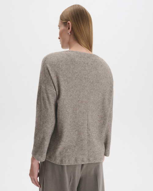 Soft jersey T-shirt with a knitted look, regular fit