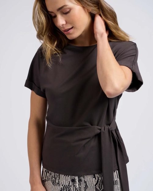 Top Knotted Detail Black Yaya zwart