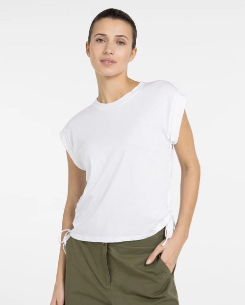 T-shirt Pure White Yaya koordjes wit