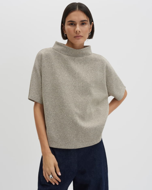 Sweatshirt in tweed look Normale pasvorm