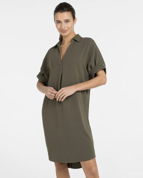 Jurk Army Green Yaya groen midi