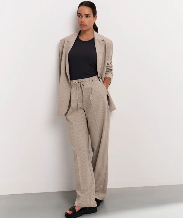 Broek Pinstripe Humus Beige Yaya
