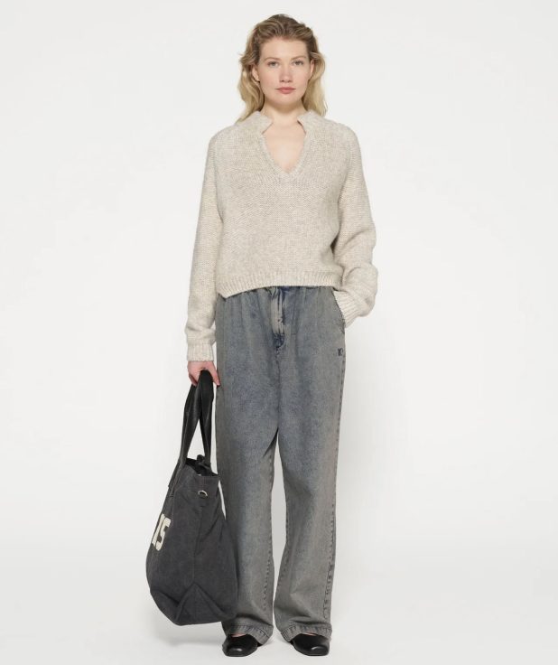 wide pants flowy denim Blauw 10 DAYS