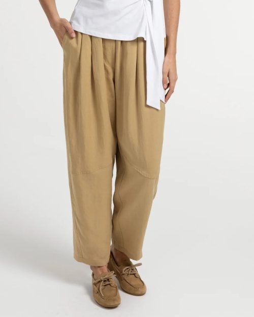 barrel broek yaya bruin beige