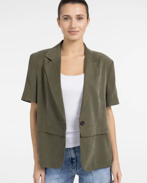 Blazer Army Green Yaya groen korte mouw