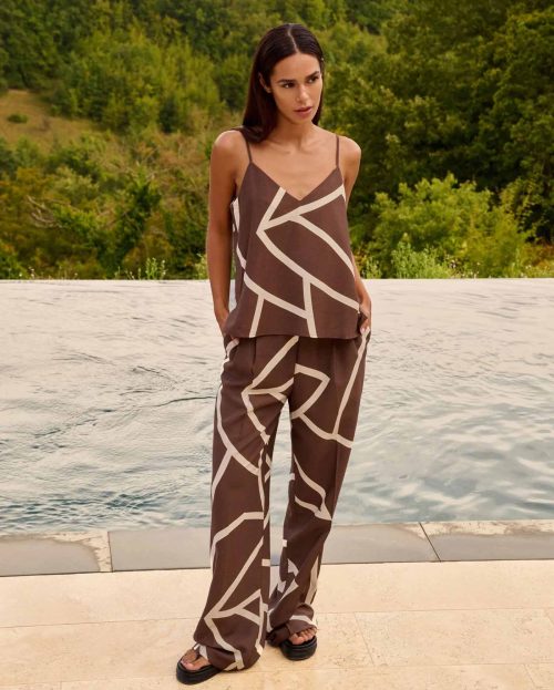Broek Chocolate Brown Dessin Yaya bruin