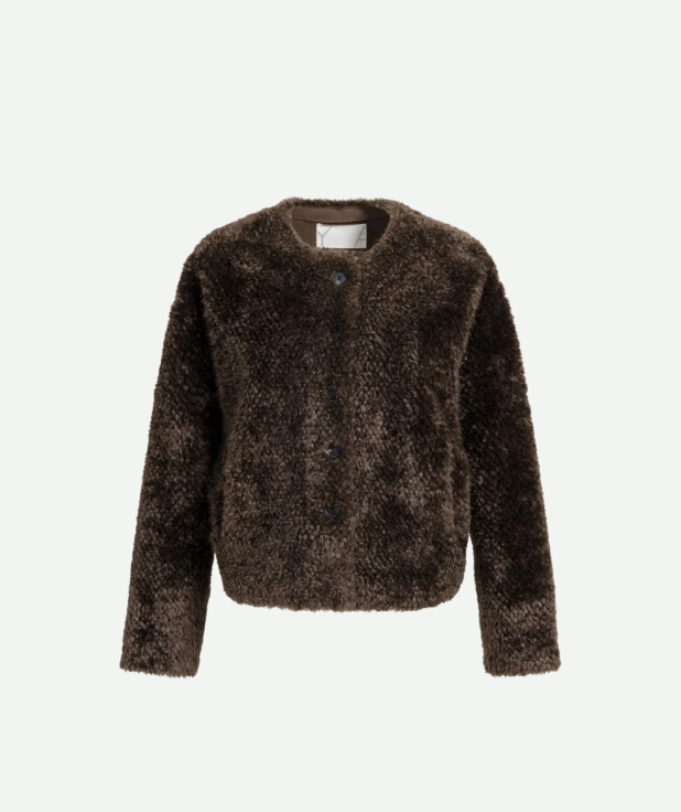 yaya Oversized korte jas deliciose brown