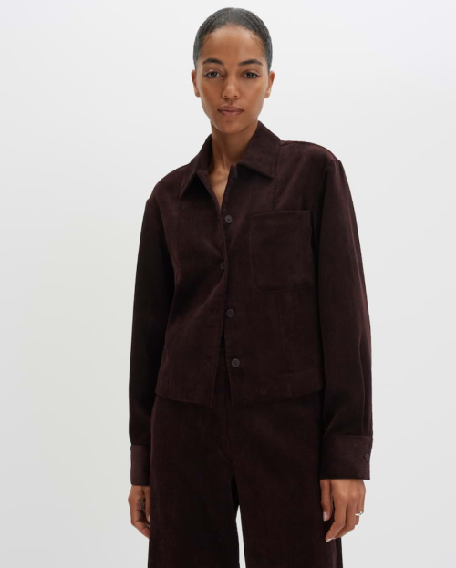 Boxy overshirt van fijn corduroy