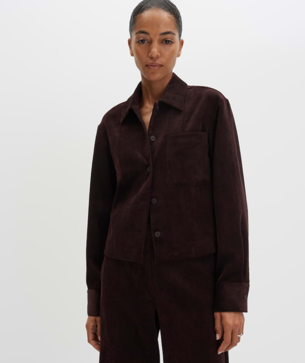 Boxy overshirt van fijn corduroy