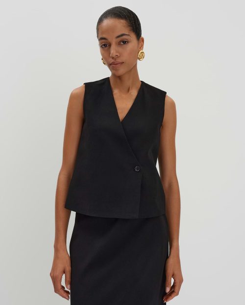 zwart_linnen-vest_dames_nabril_someday_voorkant