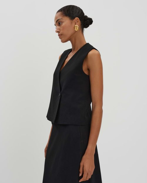 Gilet Nabril Zwart Someday black linnen